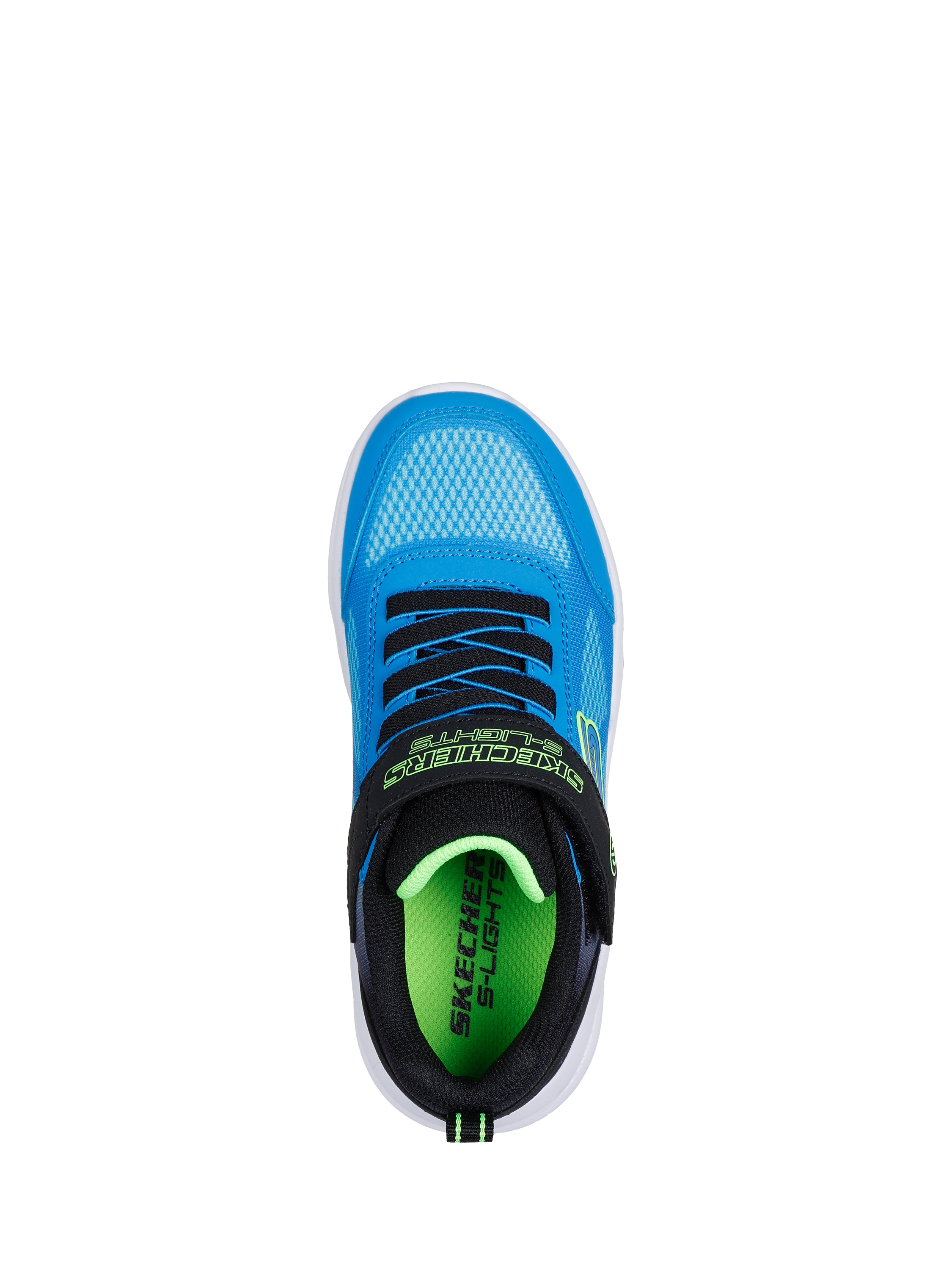 Product image 3 of 5, which shows Skechers Kids' S-Lights Meteor Lights Light Up Trainers, Black/Blue, EU27