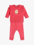 Mini Cuddles Baby Cotton Long Sleeve Top & Joggers Set, Red