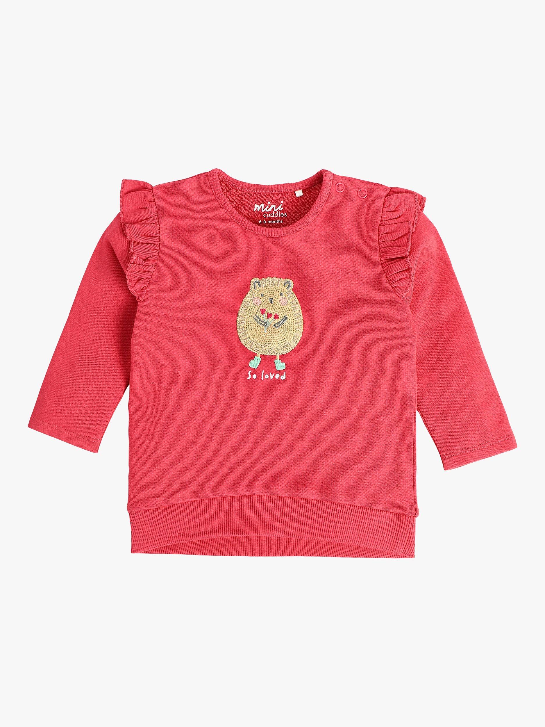 Product image 4 of 6, which shows Mini Cuddles Baby Cotton Long Sleeve Top & Joggers Set, Red, 0-3 months