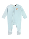 Mini Cuddles Baby Bear Stripe Sleepsuit, Blue