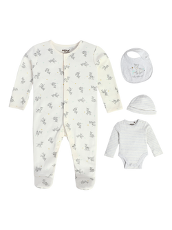 Mini Cuddles Baby Cotton Starter Set, Pack of 4, Grey - view 2, Grey