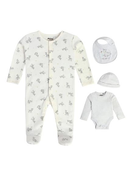 Mini Cuddles Baby Cotton Starter Set, Pack of 4, Grey - view 2, Grey