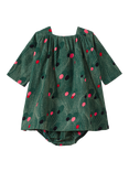 Caramel Baby Claire Cotton Corduroy A-Line Dress, Green