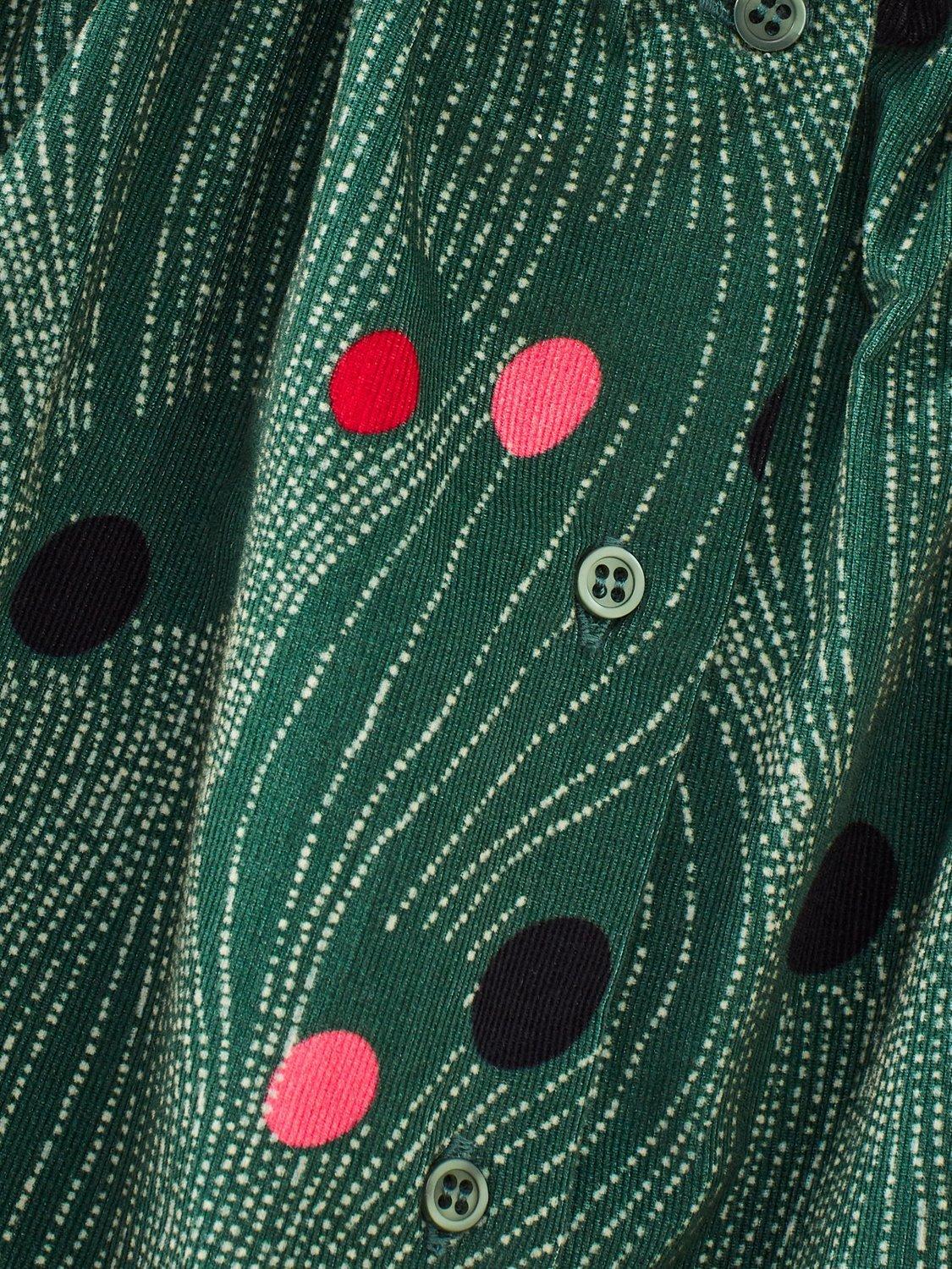 Product image 3 of 3, which shows Caramel Baby Claire Cotton Corduroy A-Line Dress, Green, 6 months