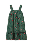 Caramel Kids' Peony Cotton Corduroy Tiered Dress, Space Rain