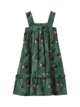 Caramel Kids' Peony Cotton Corduroy Tiered Dress, Space Rain