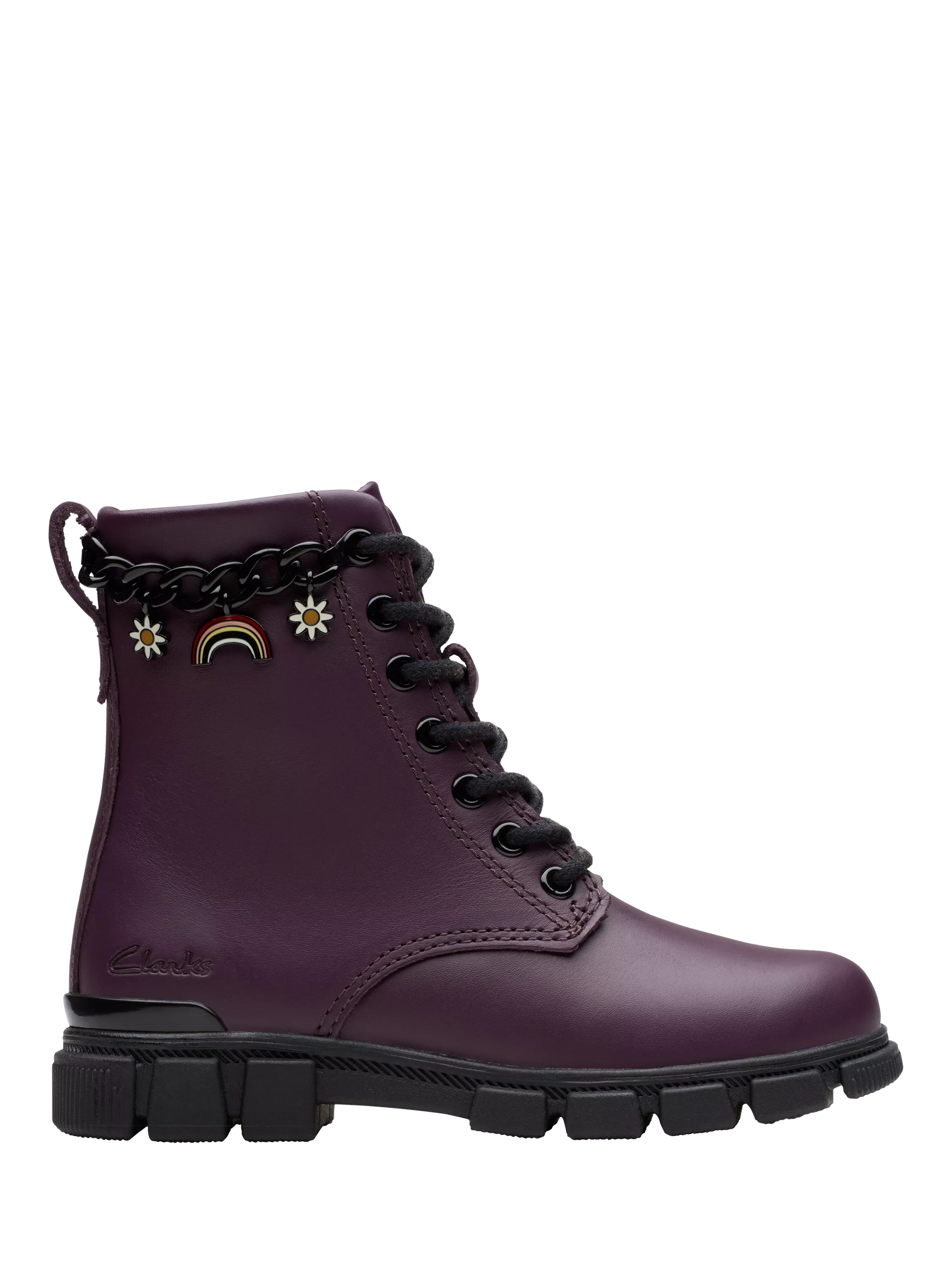 Clarks Kids Evyn Charm Boots Plum