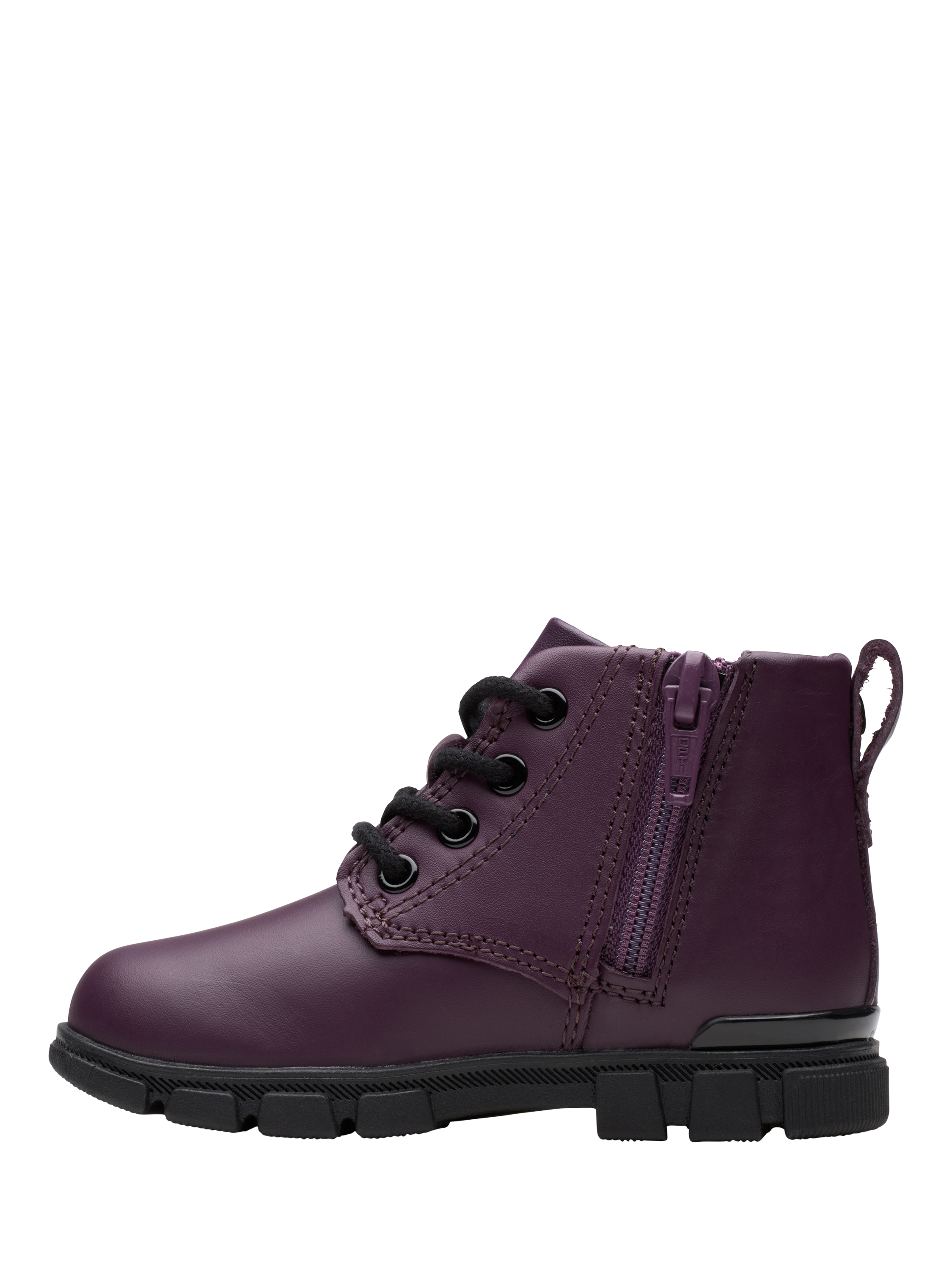 Product image 2 of 7, which shows Clarks Kids' Evyn Charm T Boot, Plum, 4 G Jnr