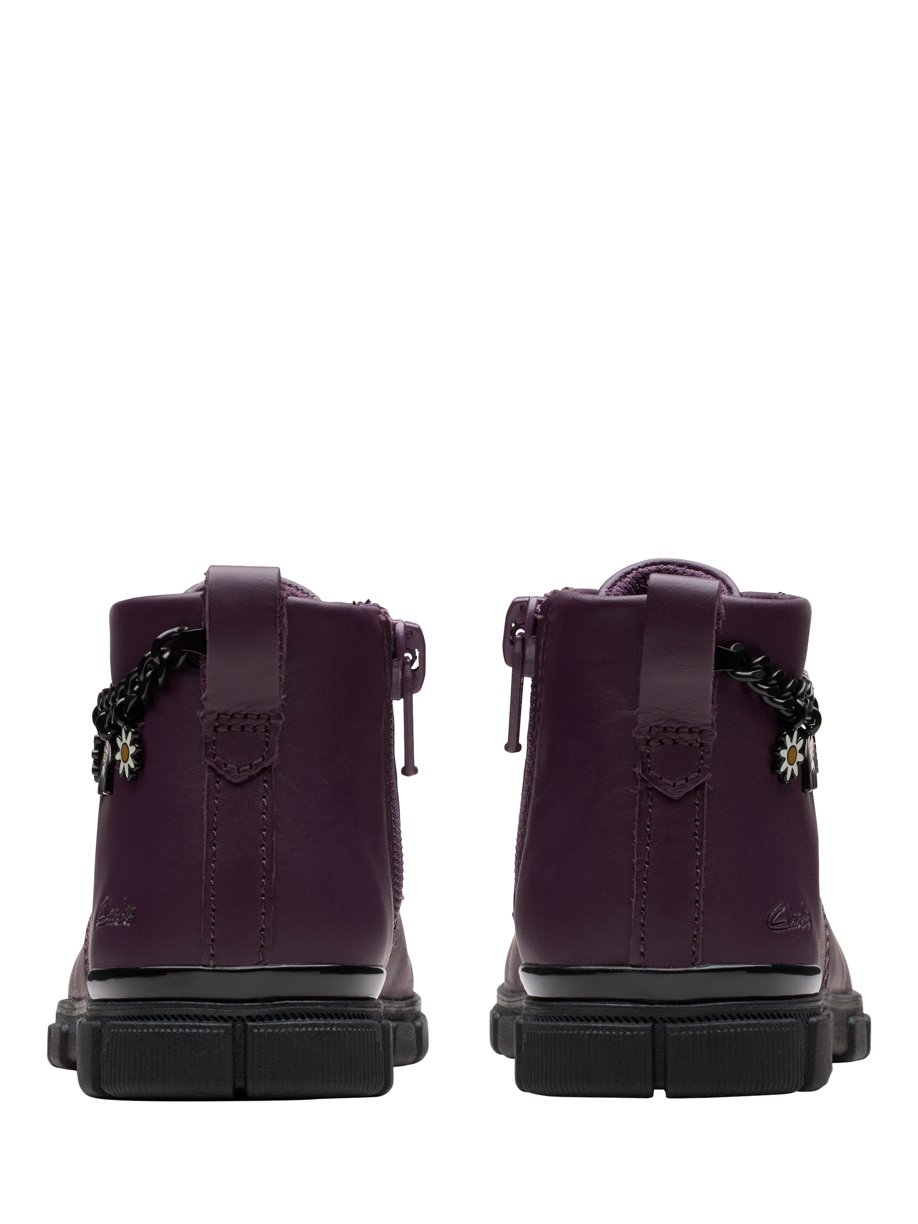 Product image 5 of 7, which shows Clarks Kids' Evyn Charm T Boot, Plum, 4 G Jnr