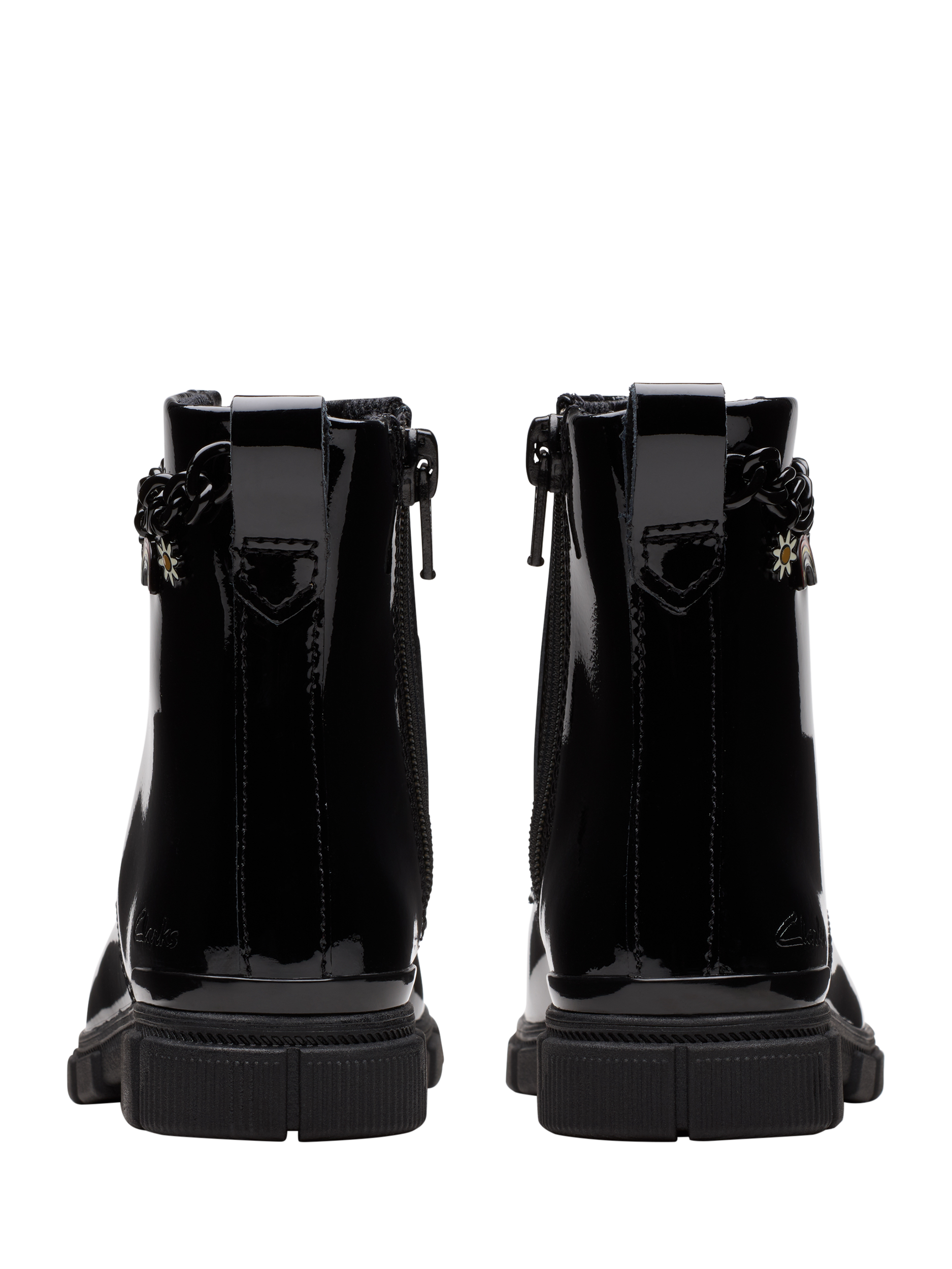 Product image 5 of 7, which shows Clarks Kids' Evyn Charm Leather Ankle Boots, Black, 7 G Jnr