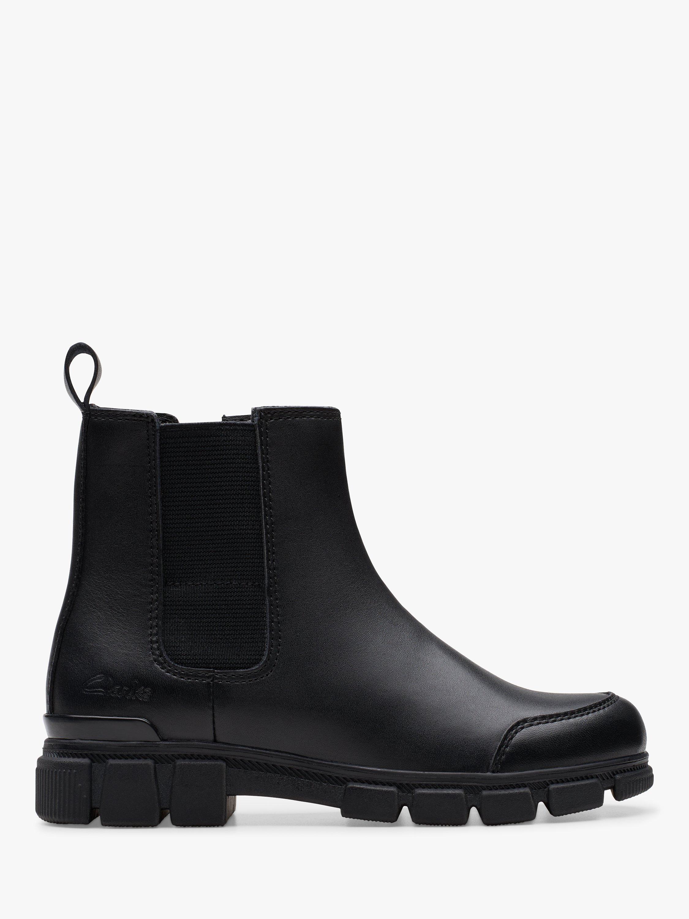 Clarks Kids Evyn Leather Chelsea Boots Black