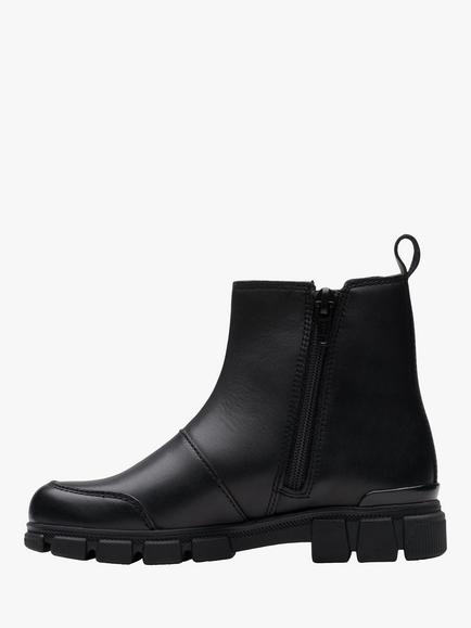 Clarks Kids' Evyn Leather Chelsea Boots, Black - view 2, Black