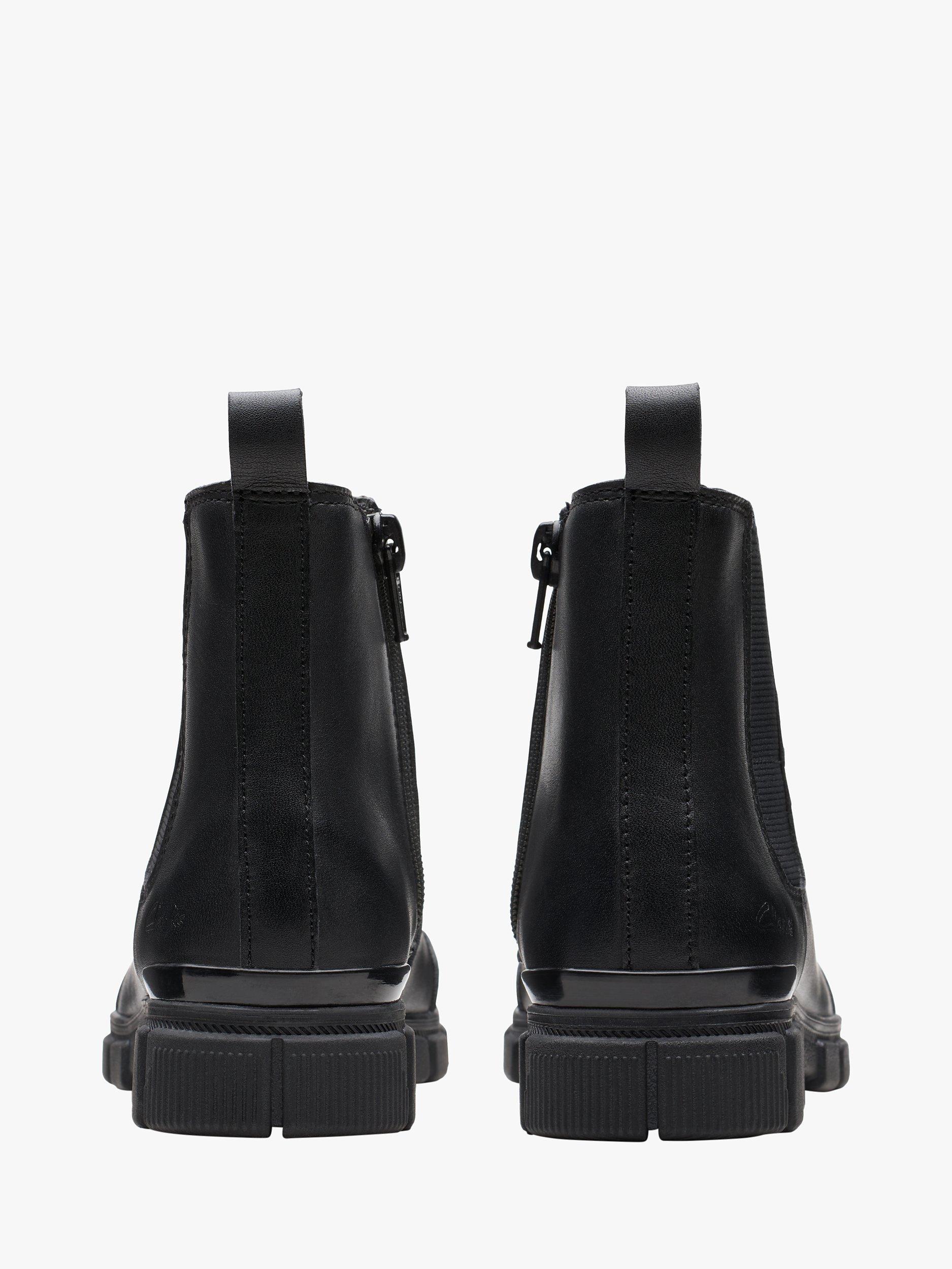 Product image 5 of 7, which shows Clarks Kids' Evyn Leather Chelsea Boots, Black, 7 F Jnr