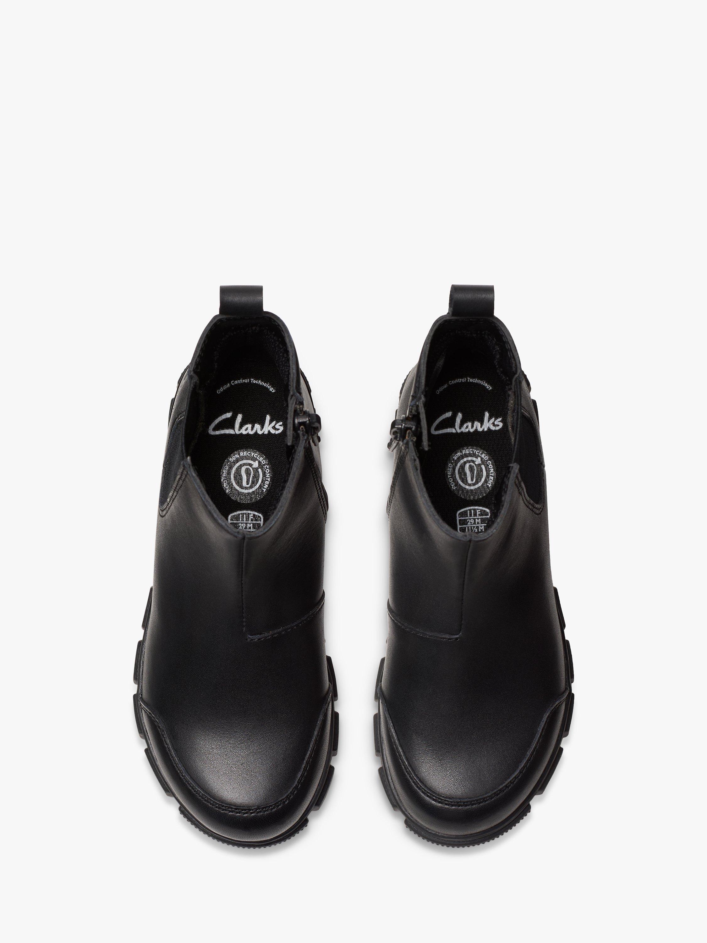Product image 6 of 7, which shows Clarks Kids' Evyn Leather Chelsea Boots, Black, 7 F Jnr