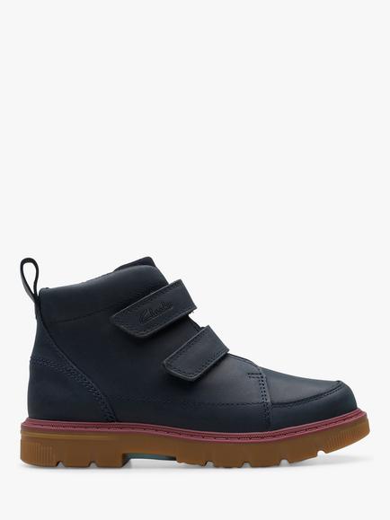Clarks Lorcam Leather Ankle Boots, Navy, Navy