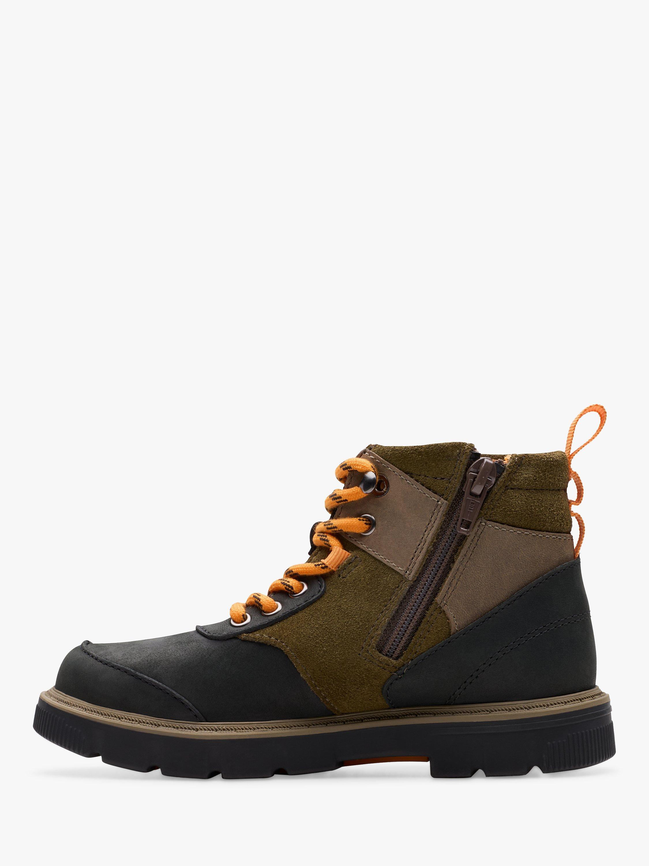 Product image 2 of 7, which shows Clarks Kids' Lorcam Hiker Boots, Khaki Combi, 5 G
