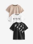 Ted Baker Kids' Cotton Graphic T-Shirts, Pack of 3, Black/White/Nude