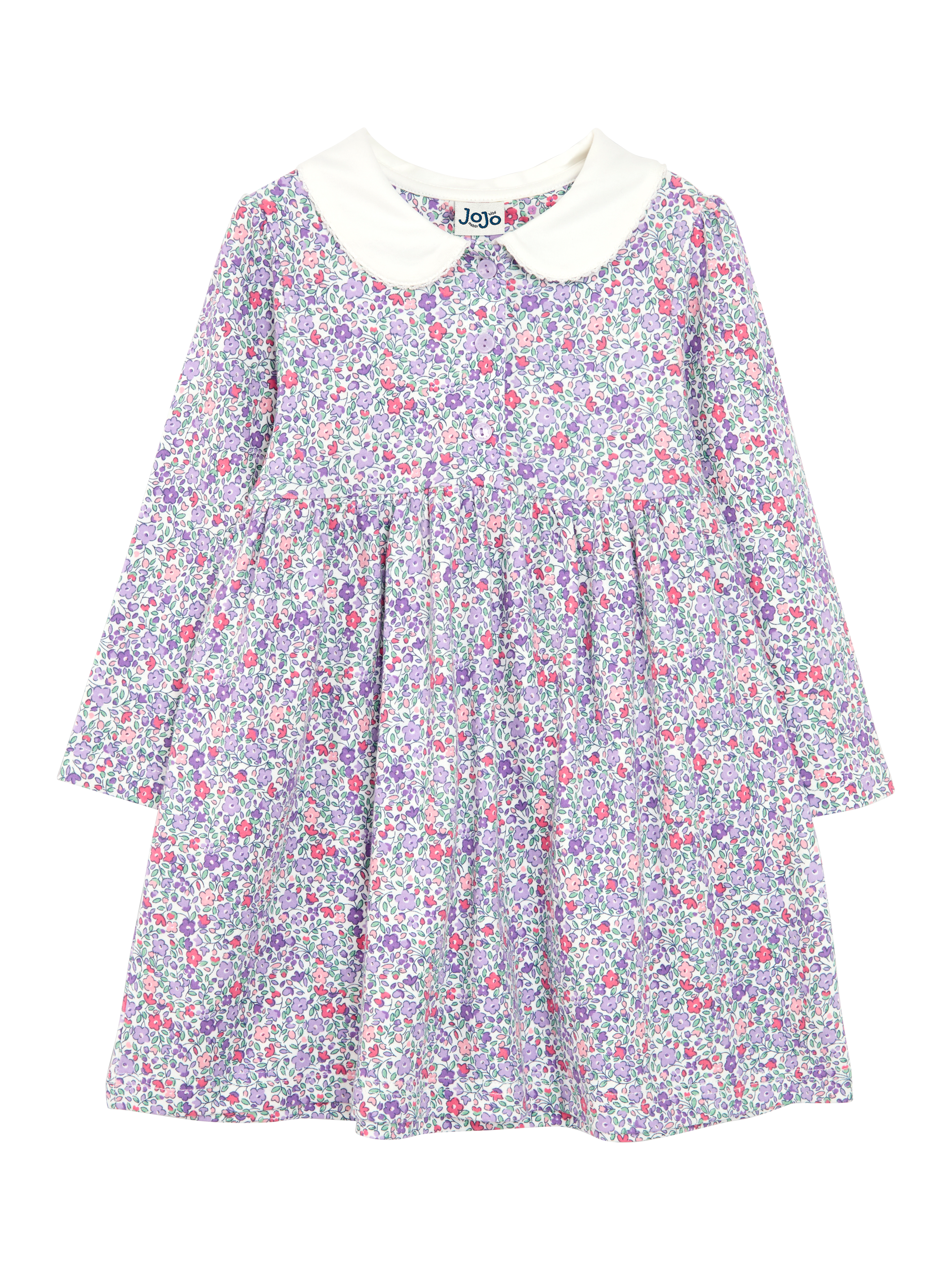 JoJo Maman Bébé Baby Peter Pan Ditsy Floral Dress, Lilac
