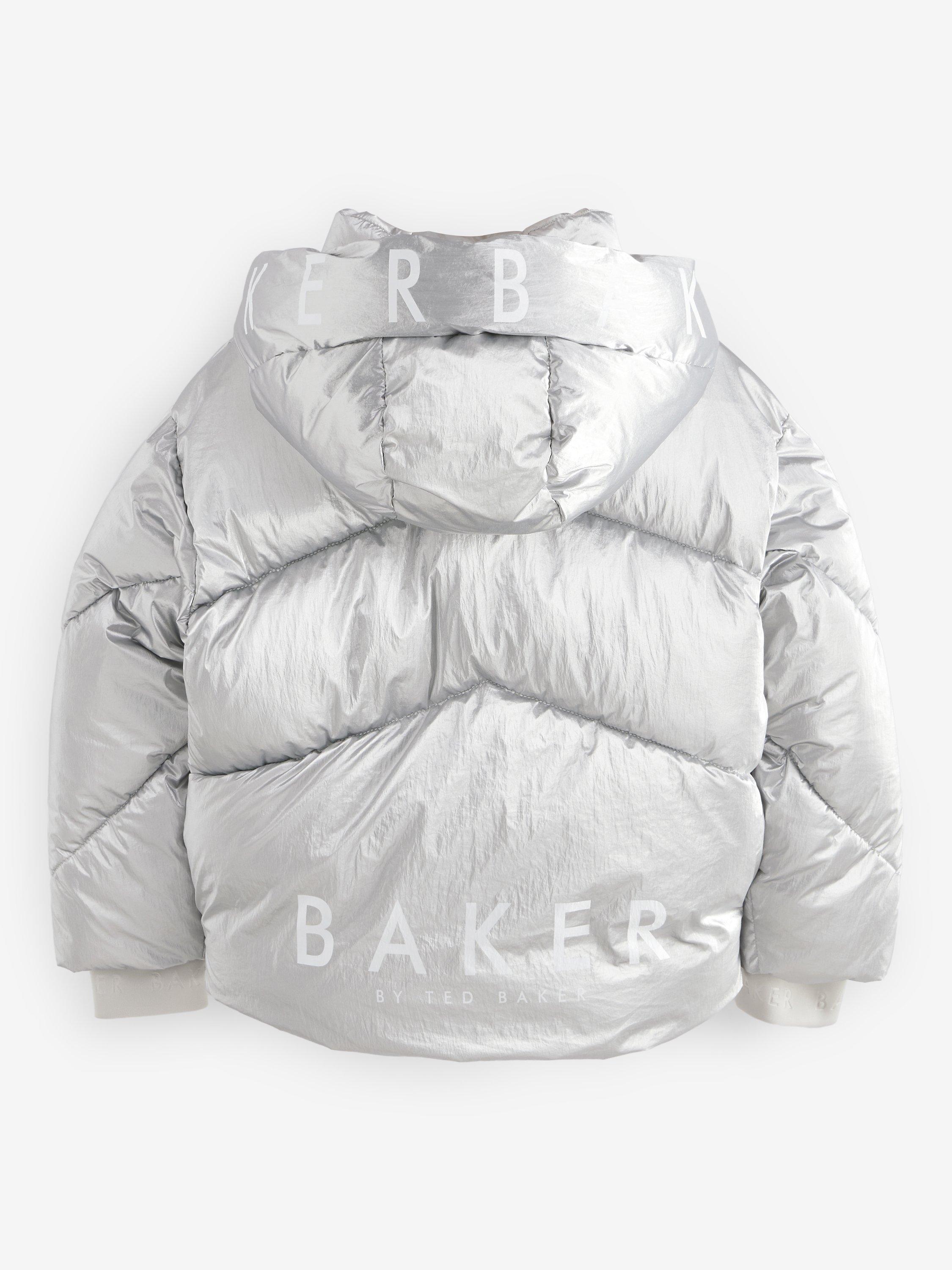 Product image 3 of 8, which shows Ted Baker Kids' Branded Padded Jacket, Silver, 6 years