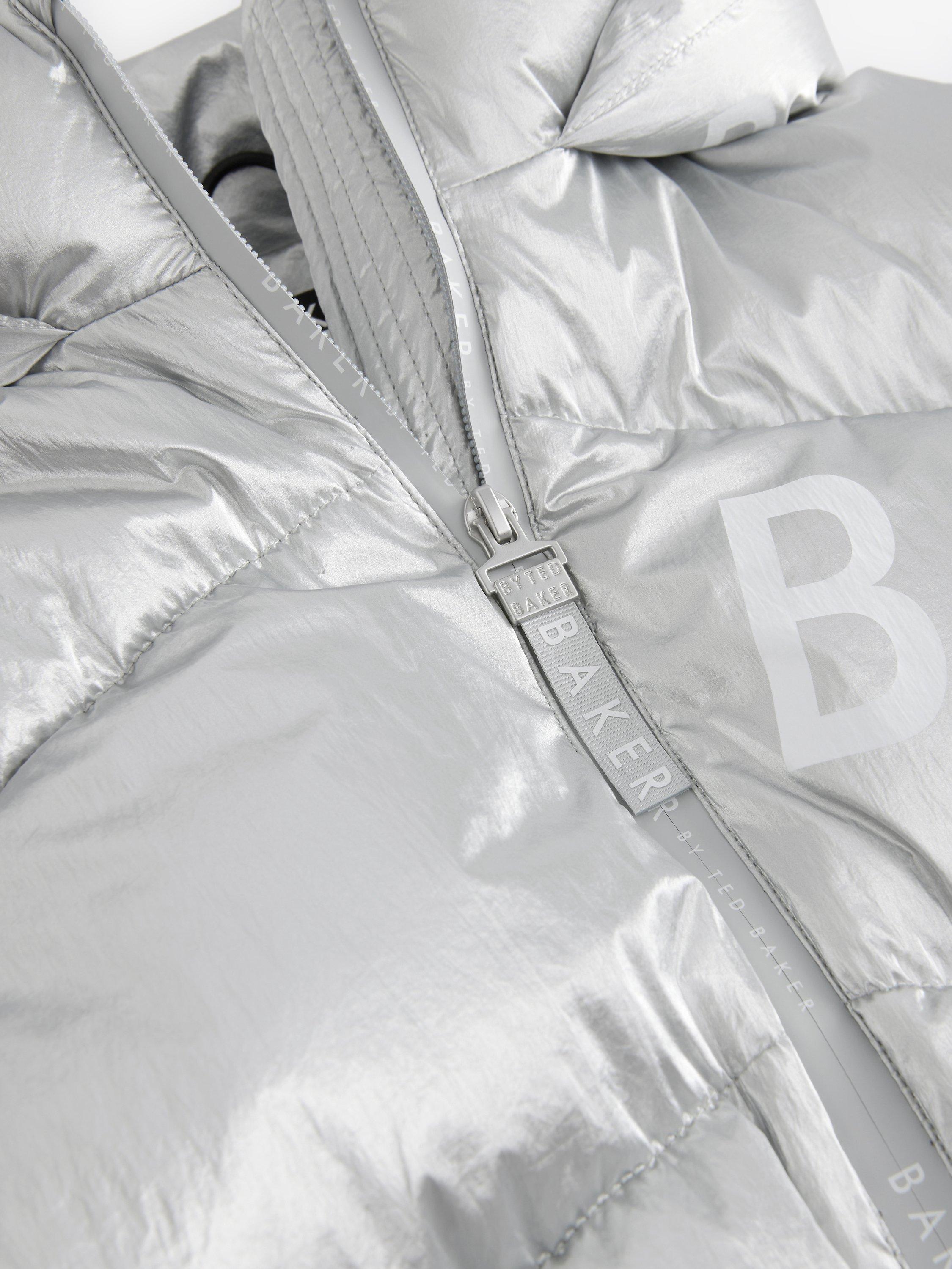 Product image 4 of 8, which shows Ted Baker Kids' Branded Padded Jacket, Silver, 6 years