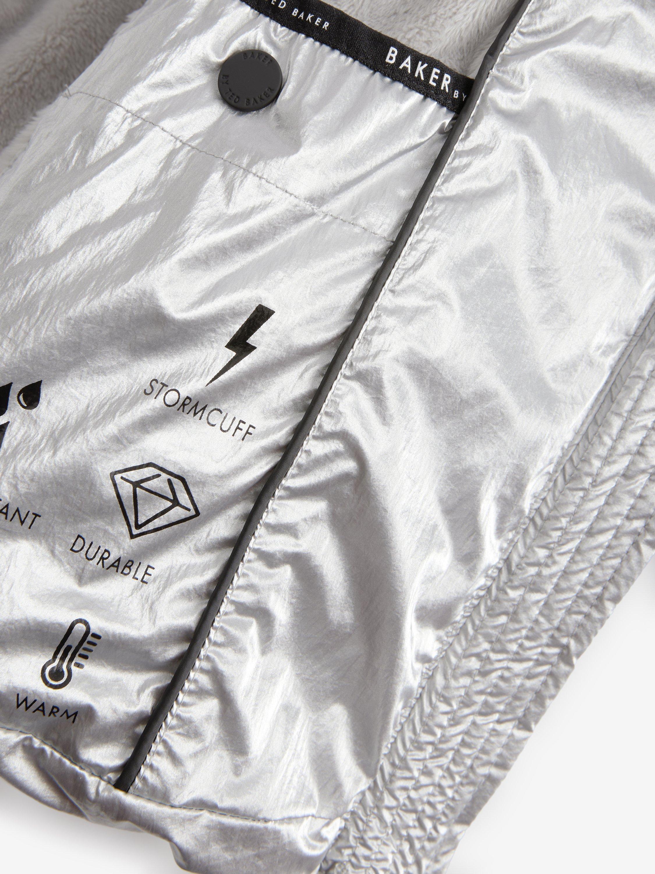 Product image 7 of 8, which shows Ted Baker Kids' Branded Padded Jacket, Silver, 6 years