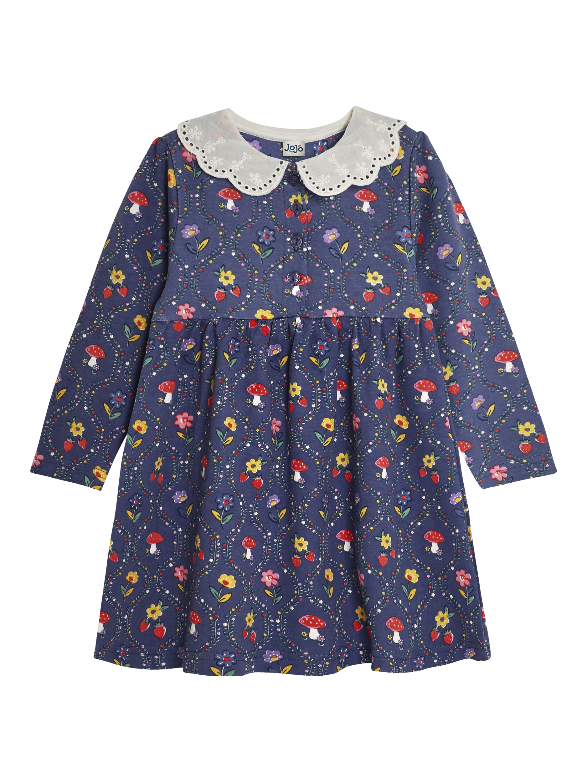 JoJo Maman Bébé Kids' Toadstool Dress, Purple
