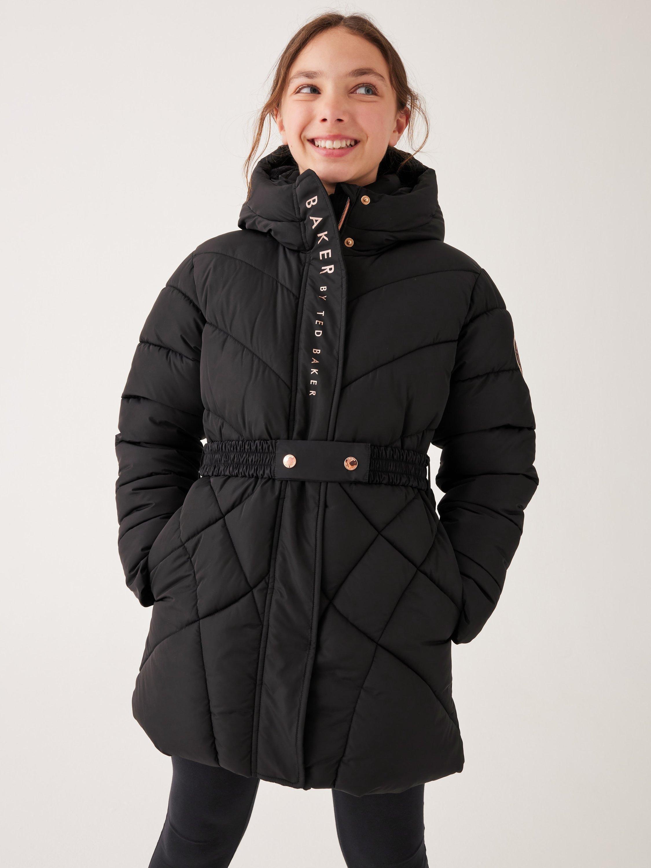 Ted Baker Kids Quilted Longlne Coat Black