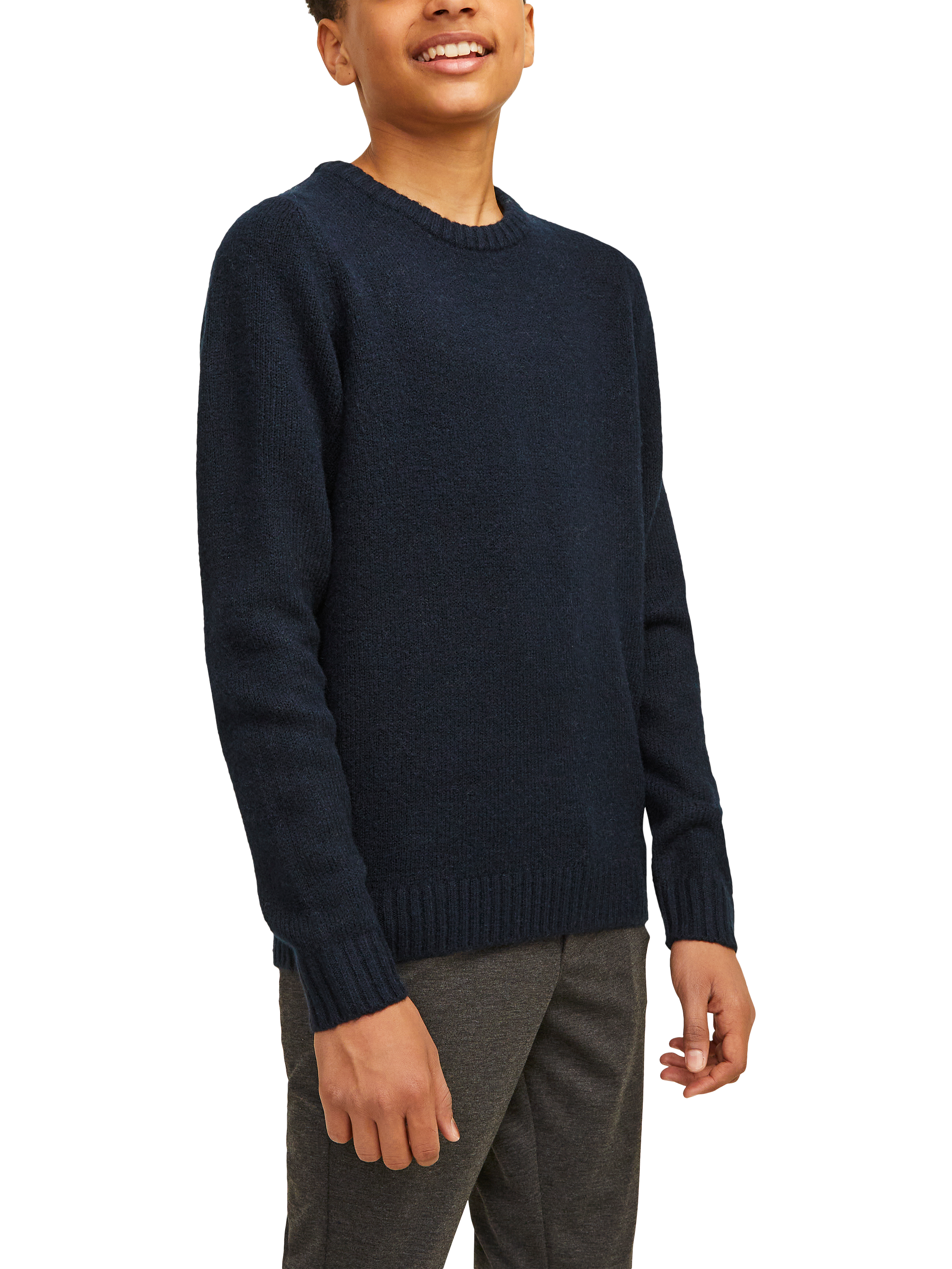 Jack & Jones Kids' Jorollie Knitted Crew Neck Jumper, Sea Captain