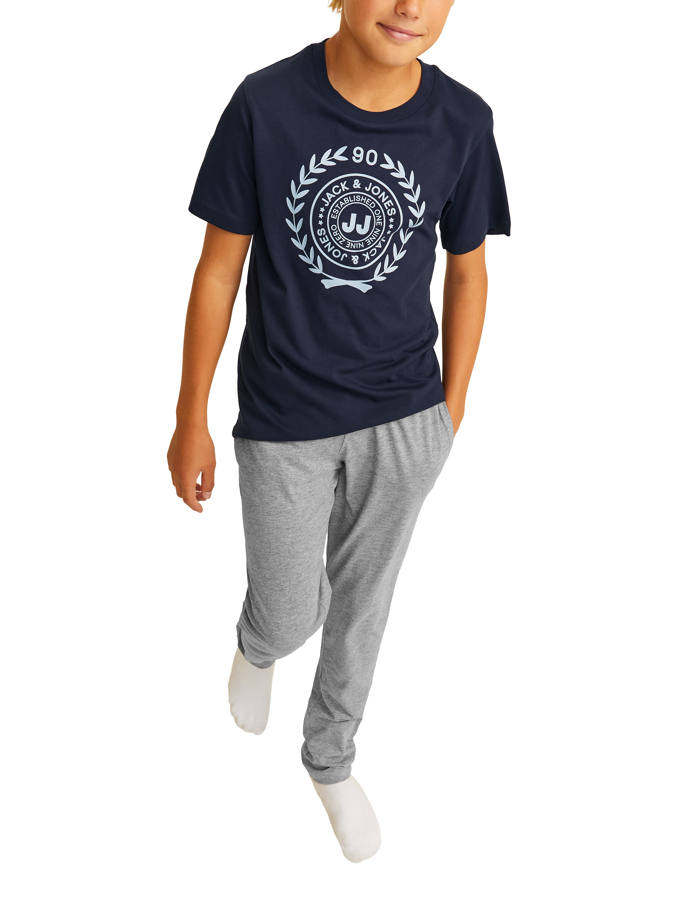 Jack & Jones Kids' Cotton T-Shirt & Trousers Set, Skynight