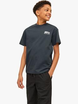 Jack & Jones Kids' Bronx Cotton Short Sleeve T-Shirt, Forest River, Forest River