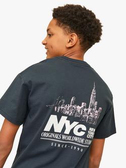 Jack & Jones Kids' Bronx Cotton Short Sleeve T-Shirt, Forest River - view 2, Forest River