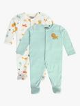 Mini Cuddles Baby Cotton Sleepsuits, Pack of 2, Multi