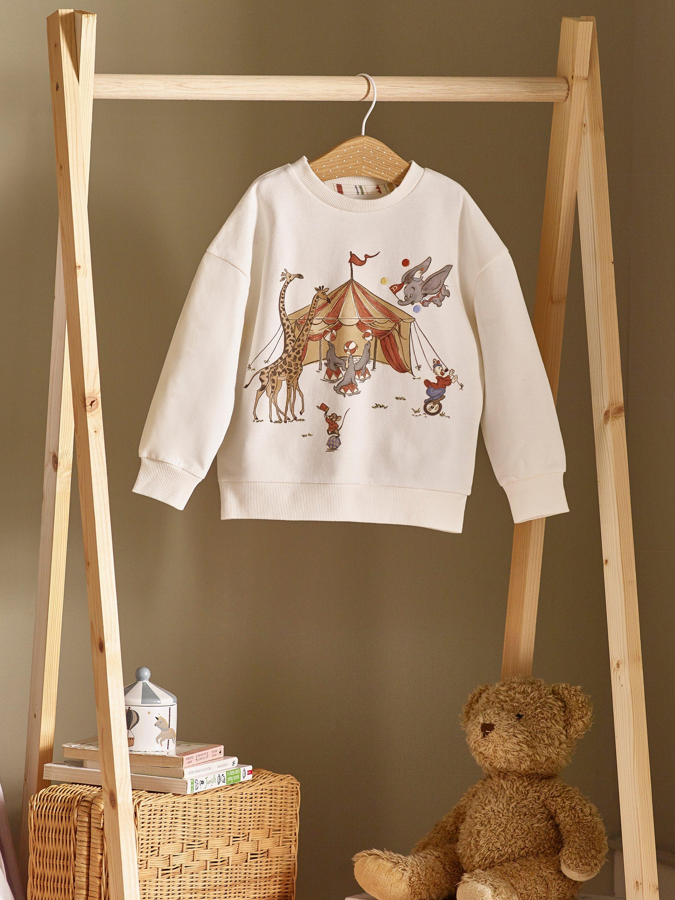 Product image 4 of 4, which shows Disney Home x Sanderson Kids' Dumbo Sweatshirt, Cream, 4-5 years