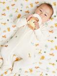 Mini Cuddles Baby Cotton  Animal Starter Set & Rattle, Pack of 4, Cream