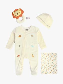 Mini Cuddles Baby Cotton  Animal Starter Set & Rattle, Pack of 4, Cream - view 2, Cream