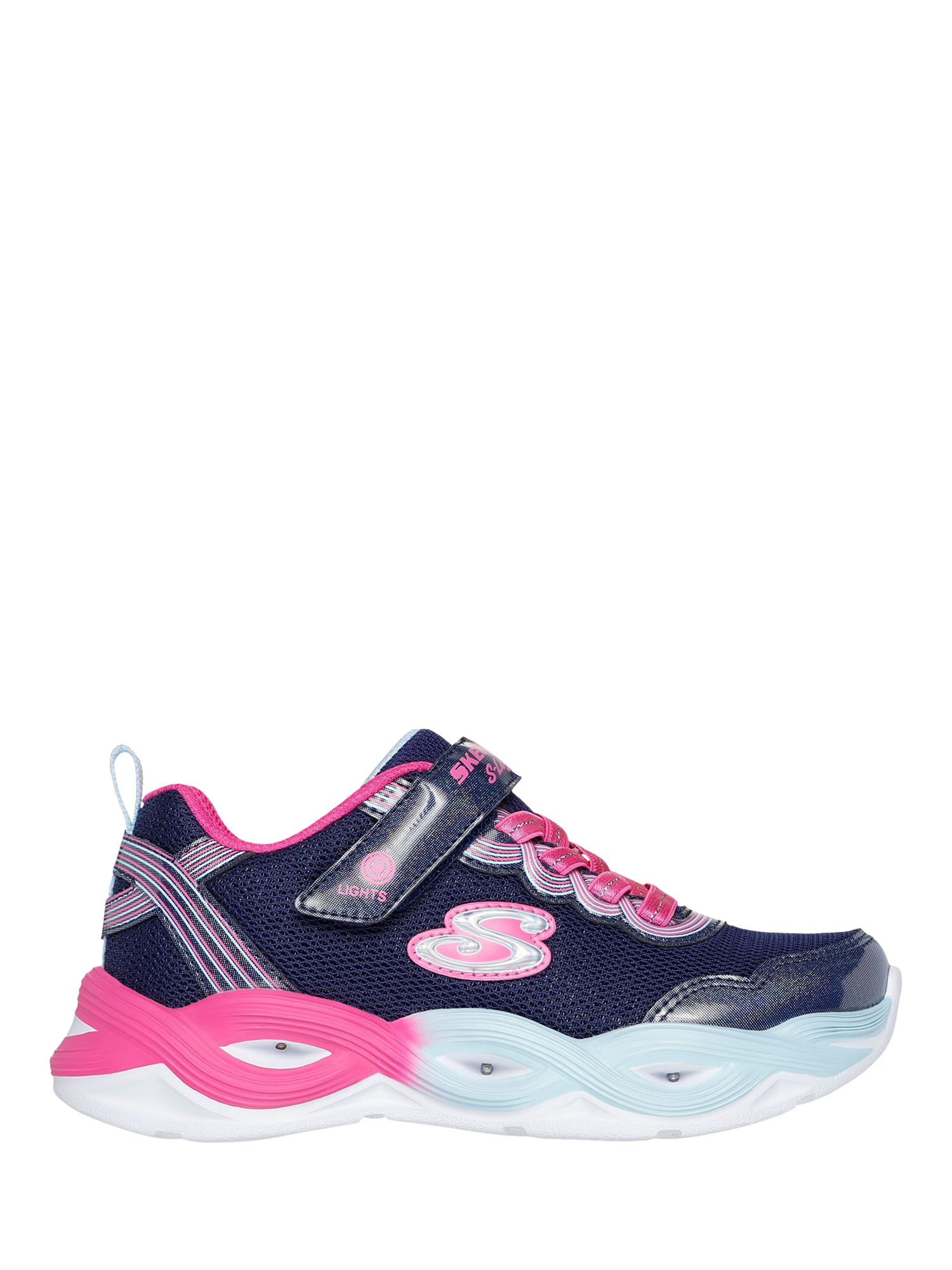 Skechers Kids' S-Lights Twisty Glow Trainers, Navy/Multi