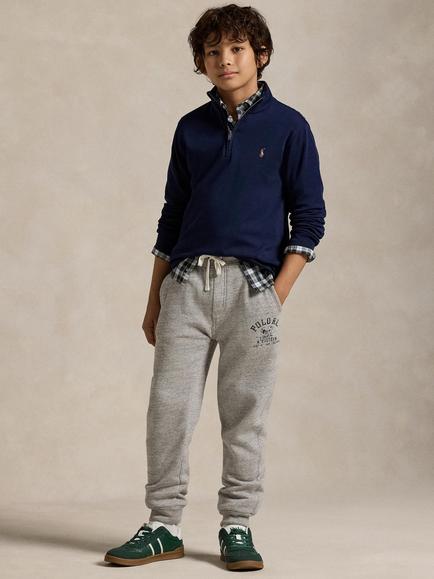 Polo Ralph Lauren Kids' Quarter Zip Cotton Interlock Jumper, Navy - view 2, Navy