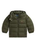 Ralph Lauren Polo Ralph Lauren Kids' Water Repellent Down Jacket, Olive/Orange