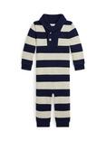 Ralph Lauren Kids' Stripe Coverall, Navy/Oatmeal