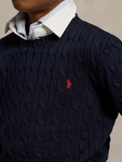 Polo Ralph Lauren Kids' Cable Knit Jumper - view 2, Navy