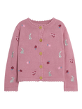 JoJo Maman Bébé Baby Bunny Embroidered Cardigan, Pink