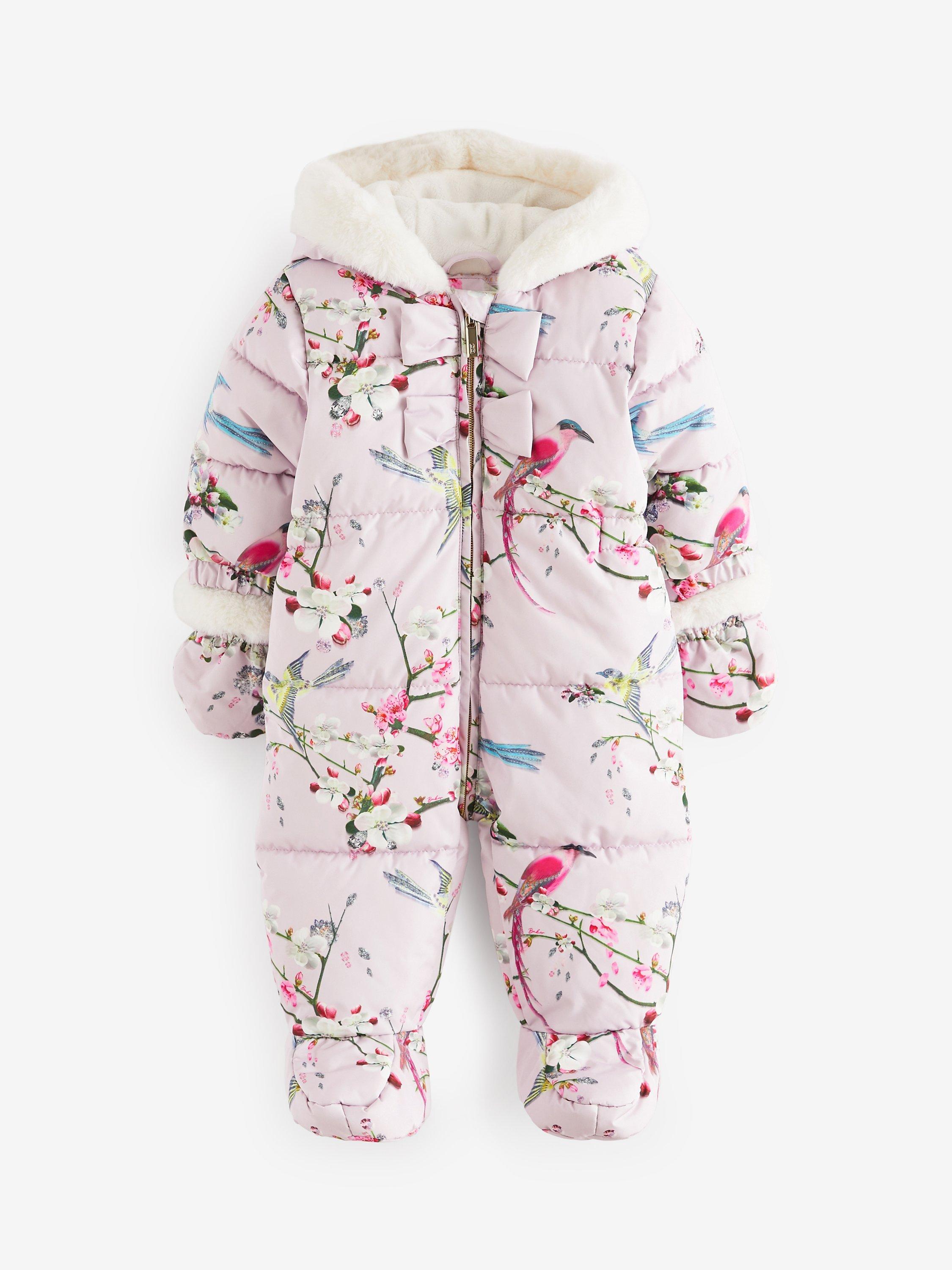 Ted Baker Baby Floral Snowsuit, Lilac/Multi