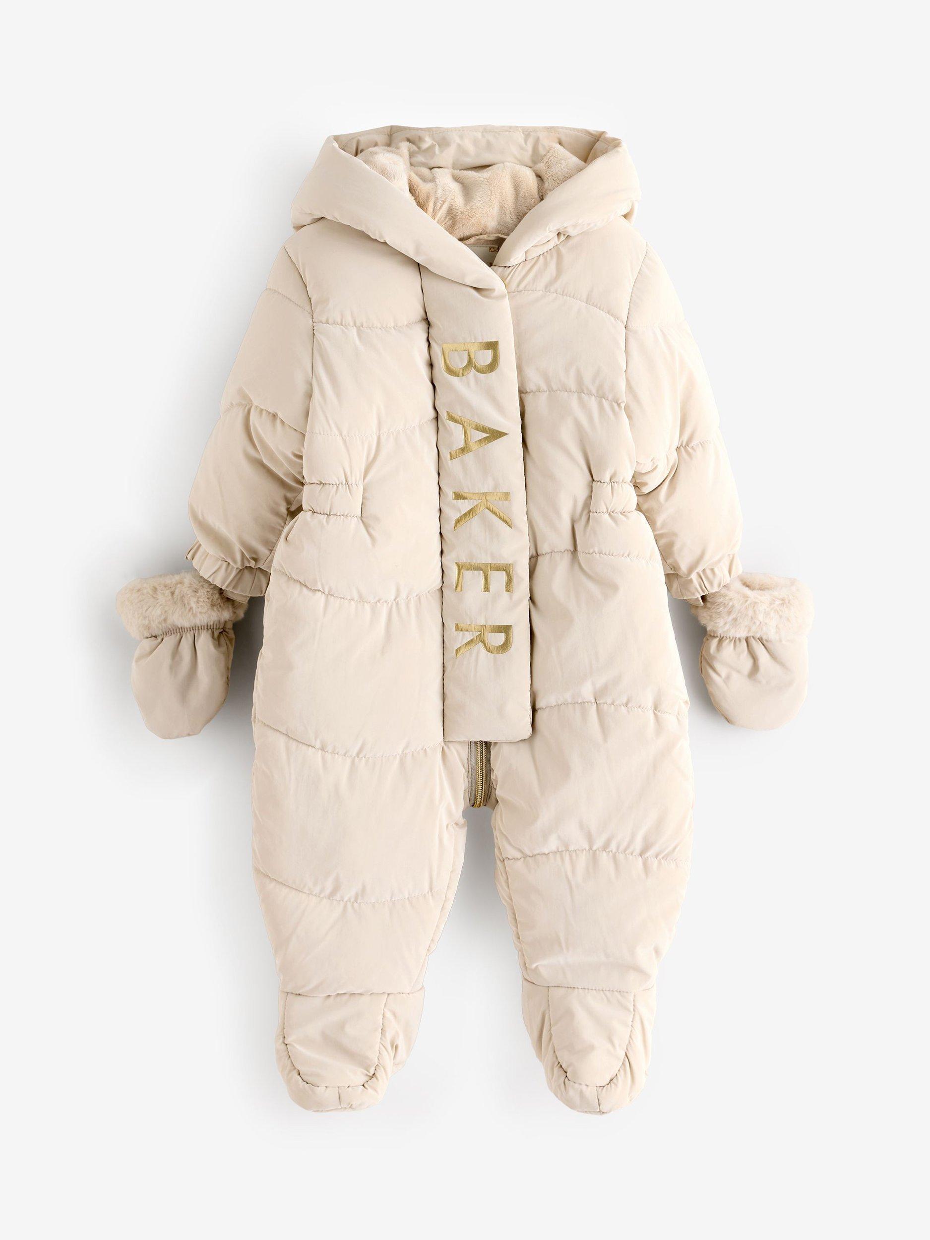Baker by Ted Baker Baby Quilted Fleece Lined Snowsuit, Cream