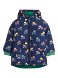 JoJo Maman Bébé Baby Reversible Waterproof Fleece Lined Jacket, Navy