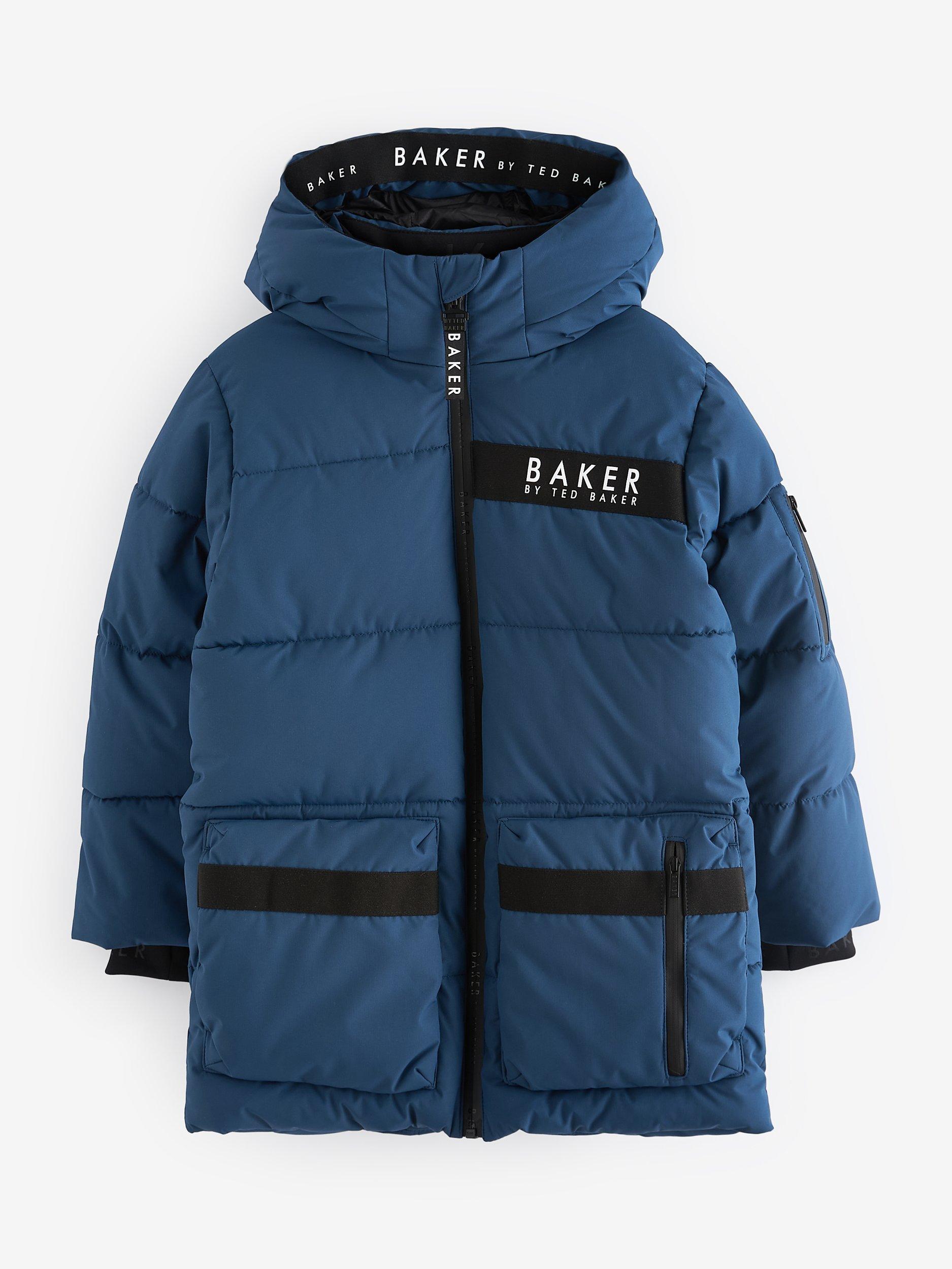 Ted Baker Kids Padded Longline Big Pocket Coat Blue