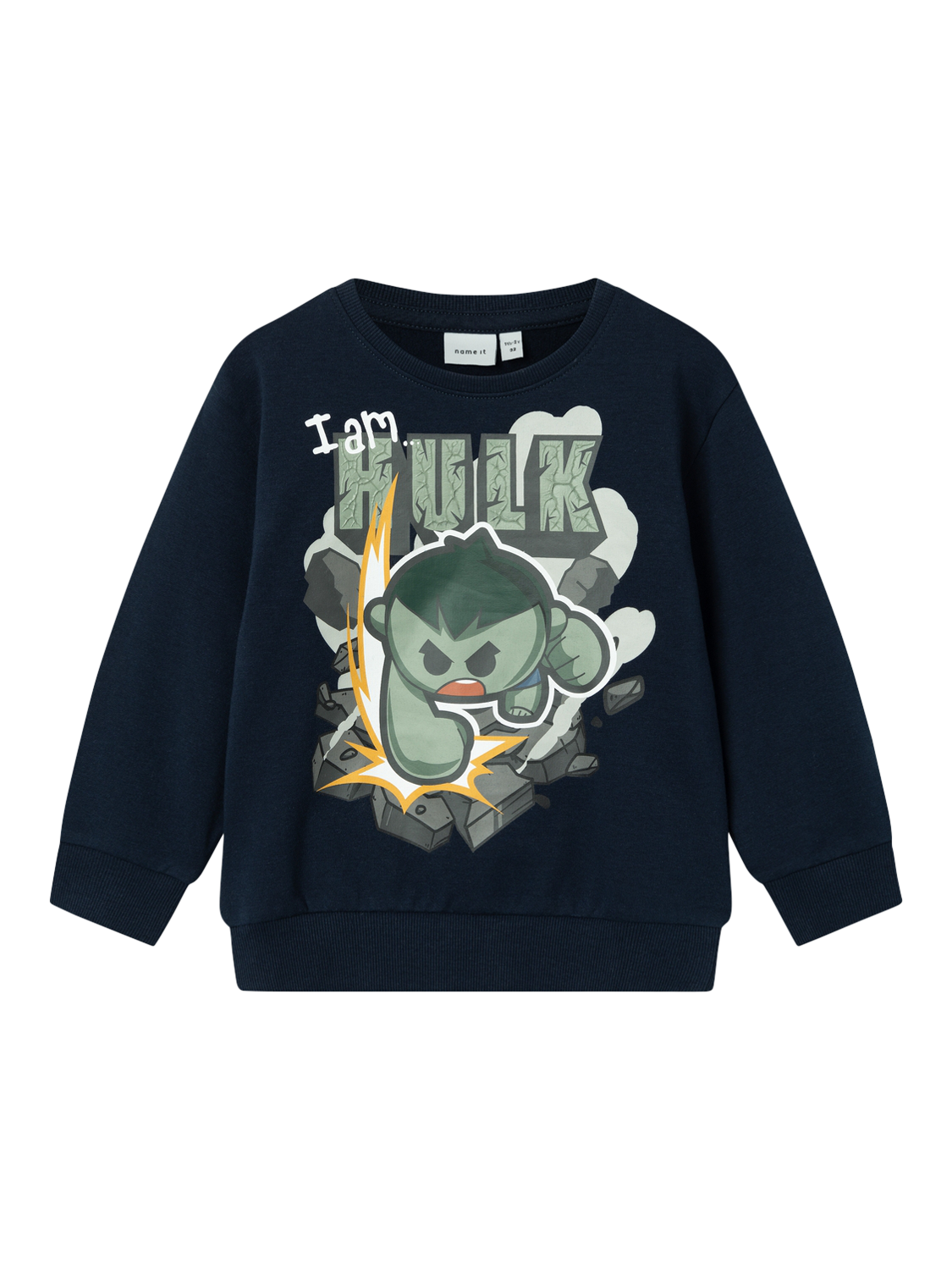 Product image 2 of 3, which shows Marvel Hulk Kids' Sweatshirt, Dark Sapphire, 18-24 months