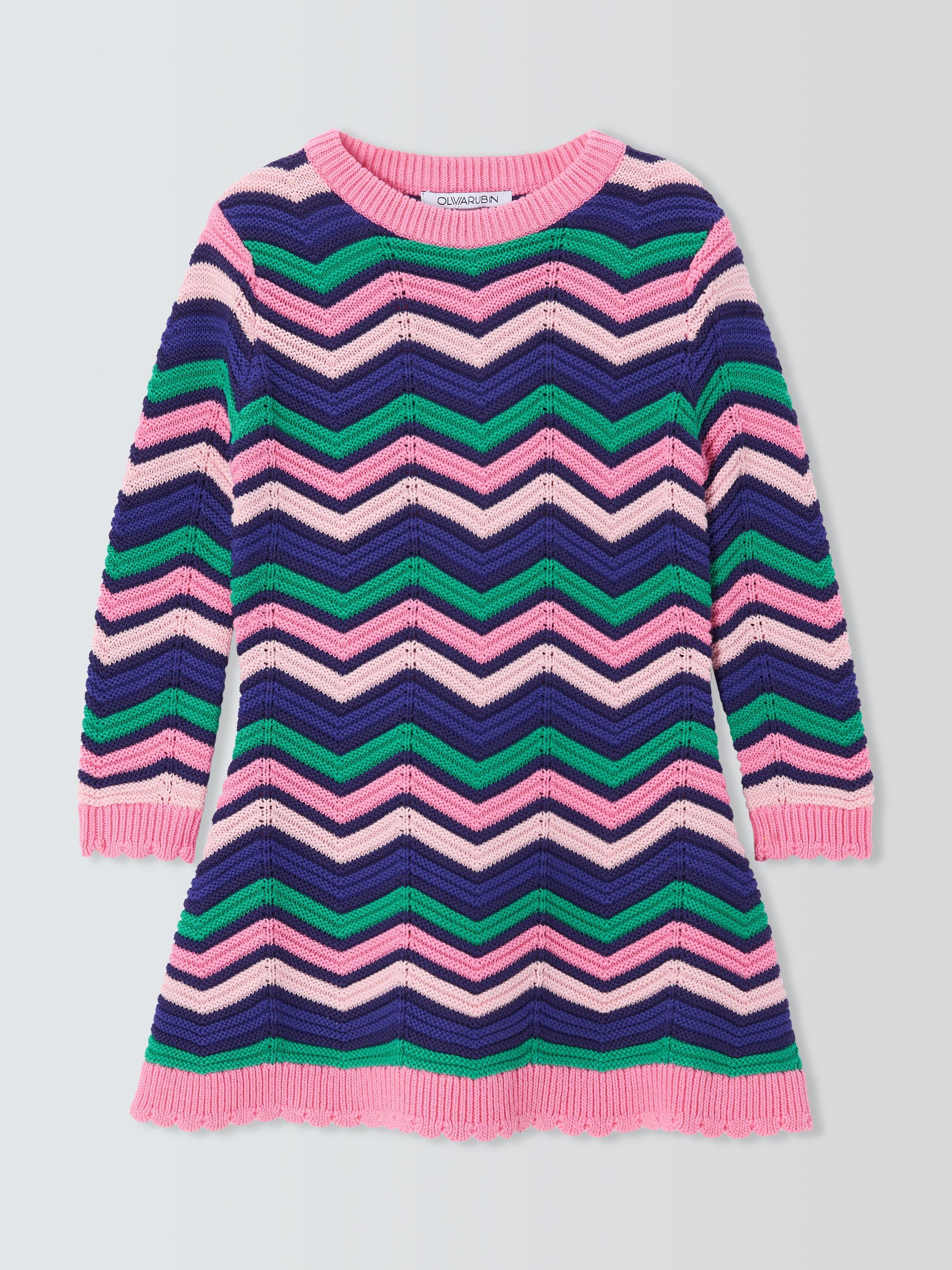 Product image 1 of 3, which shows Olivia Rubin Kids' Chevron Dress, Mini Chevron, 4-5 years