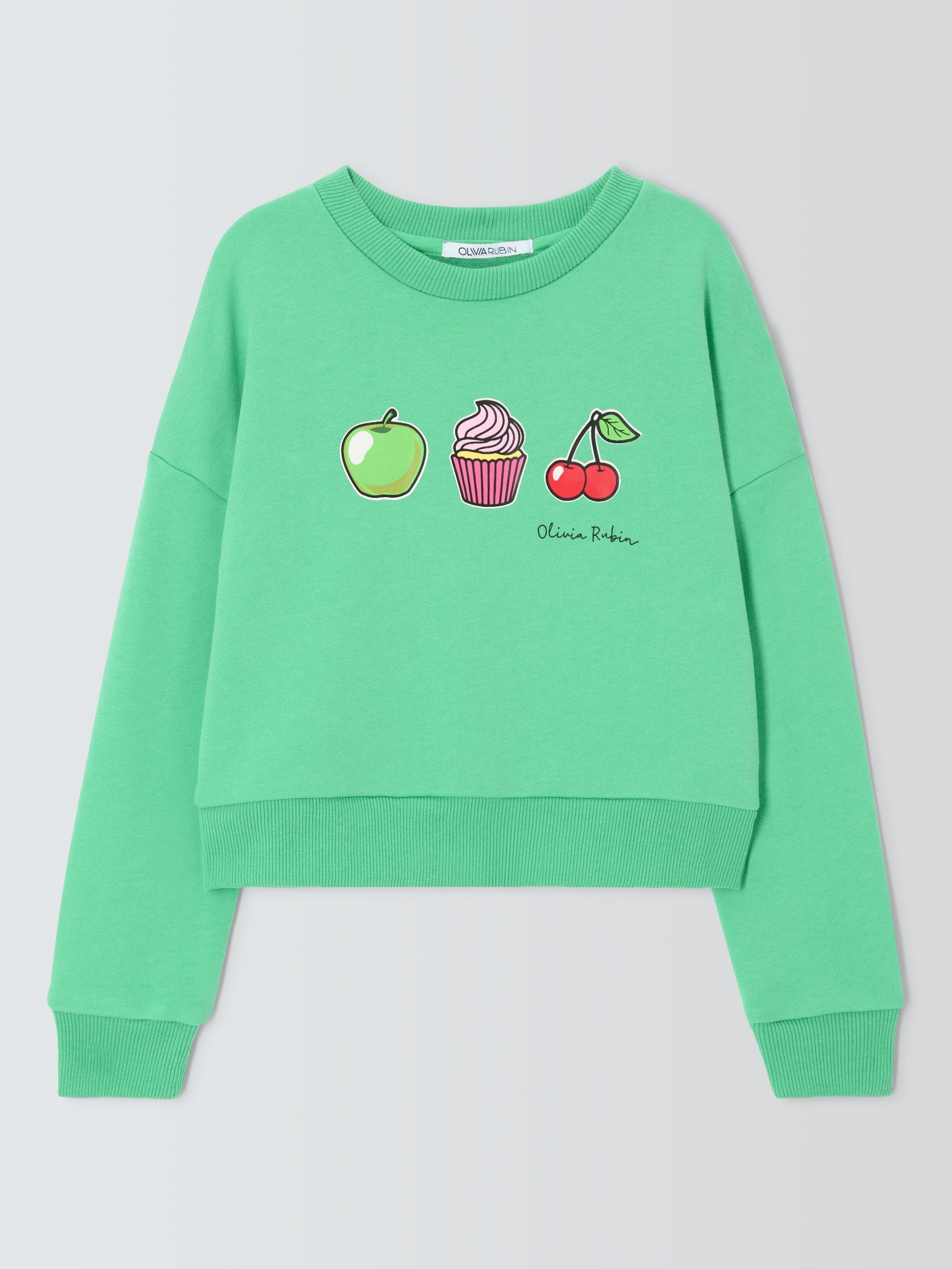 Olivia Rubin Kids' Hatty Fruit Machine Sweatshirt, Green
