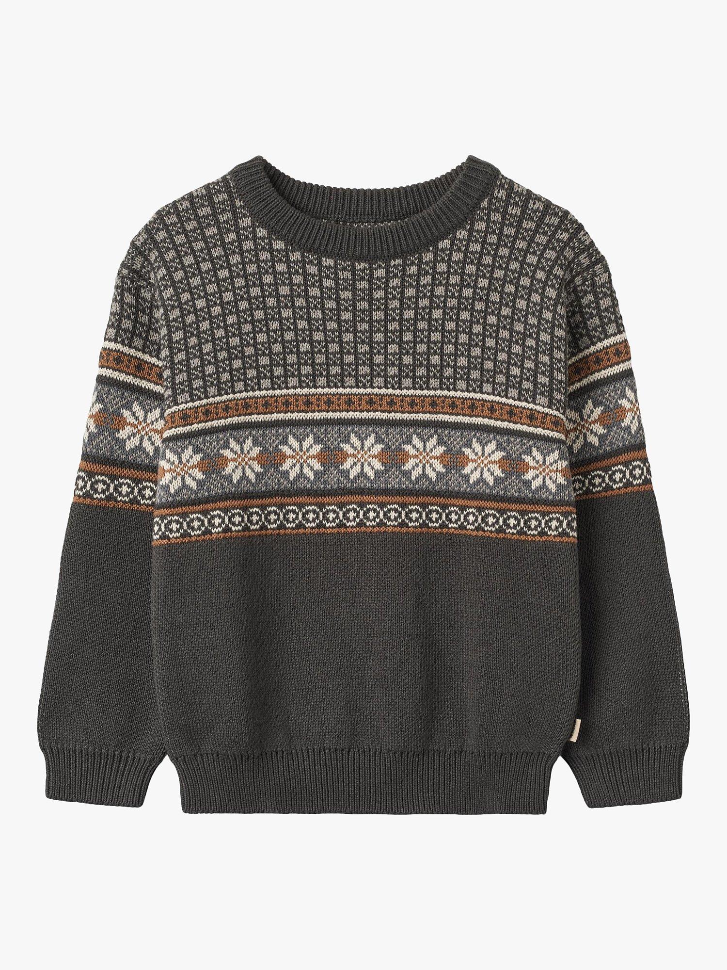 Product image 1 of 3, which shows WHEAT Kids' Knitted Jumper, Raven, 5 years