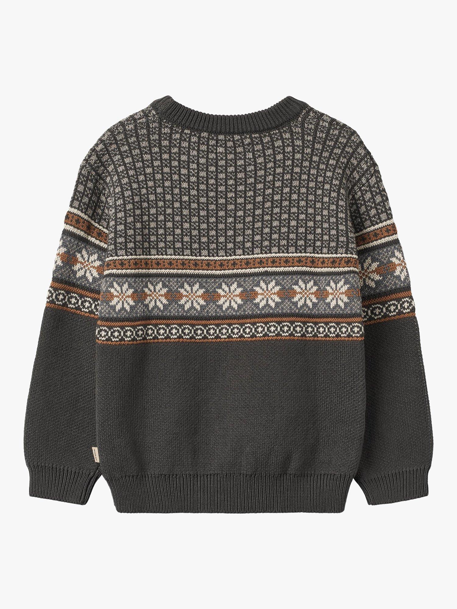 Product image 2 of 3, which shows WHEAT Kids' Knitted Jumper, Raven, 5 years
